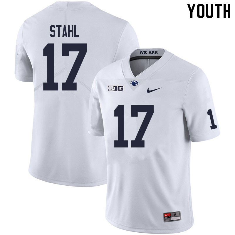 Youth #17 Mason Stahl Penn State Nittany Lions College Football Jerseys Sale-White - Click Image to Close